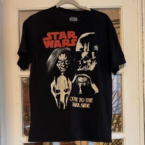 Star Wars Black T-Shirt with Red and White Graphics